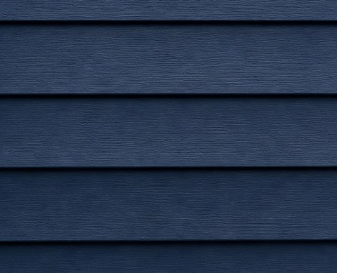 Deep navy vinyl siding swatch pairing with white trim