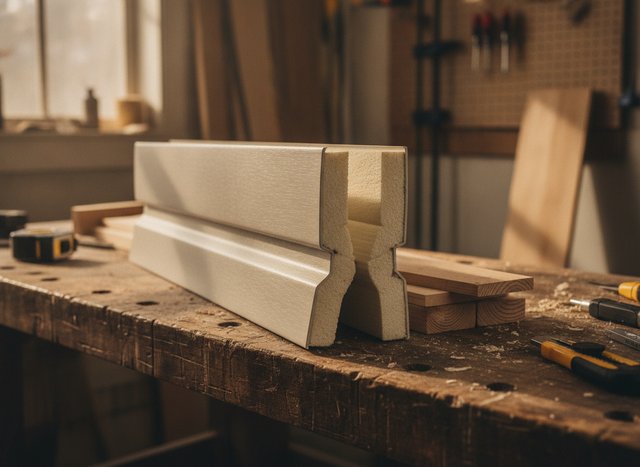 Insulated vinyl bonded to rigid foam — the wall feels solid when you knock.