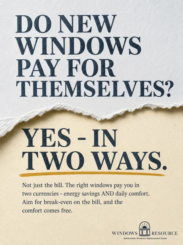 Do New Windows Pay for Themselves? Yes — in Two Ways: energy savings and daily comfort