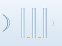 Cross-section of a triple-pane unit: three equal glass panes separated by two gas gaps.