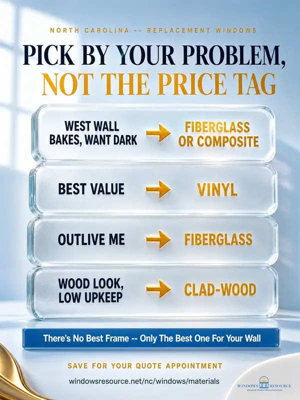 Pick By Your Problem, Not The Price Tag — NC Window Frame Materials