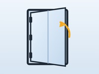 Casement window swinging open on a side hinge — nearly the whole sash swings clear of the frame.