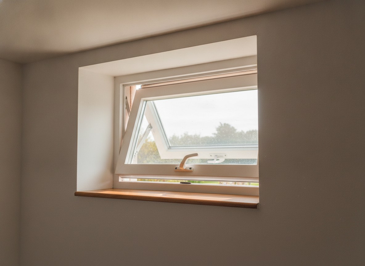 A hopper tilting in at the top — the basement workhorse that seals tight shut.