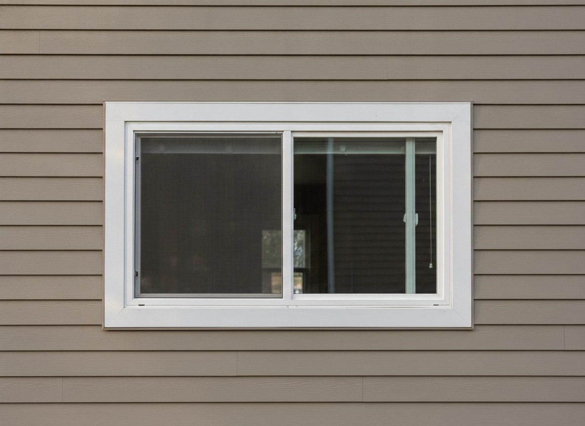 A slider glides sideways — no lifting, low profile, half the window opens.