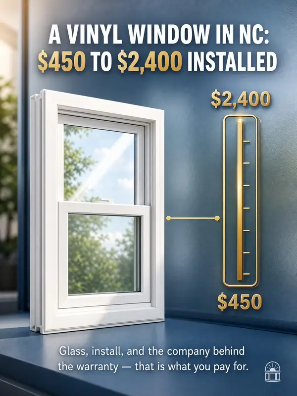A Vinyl Window in NC: $450 to $2,400 Installed — and Every Dollar Has a Reason